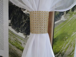 Upinacz do firan i zasłon, podwiązka z cyrkonii