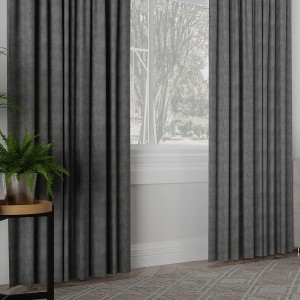 Milas Gotowa zasłona na taśmie - ciemny szary 140 x 250 cm 