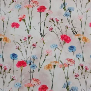 Goździki tkanina zasłonowa, obrusowa plamoodporna na metry szerokość 150 cm