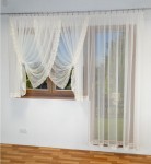 M003 - Komplet firanek na okno i drzwi balkonowe z taśmą 400x160cm, 200x250 cm ecru