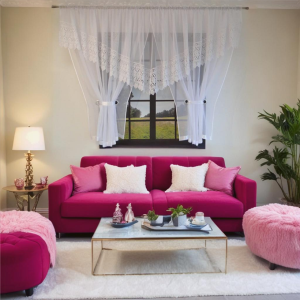 S144 - Gotowa firana z gipiurą 400 x 150 cm  