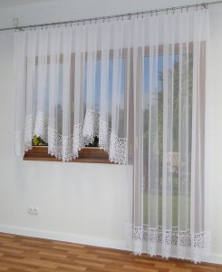 M62 Biały komplet firan na okno i drzwi balkonowe 400 x 160 cm,200 x 250 cm