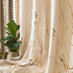 Zasłona Marmi Gold 140 x 250 cm - przelotki lub taśma, kolory do wyboru 