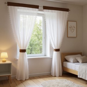 S130 - Firany nowoczesne Kokony 100 x 250 cm - 2szt