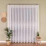 3609 Gotowe firany żakardowe bez taśmy wysokość 250 cm - różne szerokości