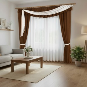Lira - Elegancki komplet zasłon z lambrekinem i firaną 600 x 250 cm
