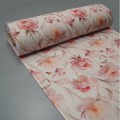 tkanina lnianopodobna kwiaty pastel róż1.jpg