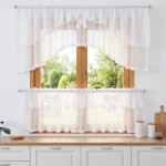 Emilia firana do kuchni z zazdrostkami 300 x 80 cm, 130 x 40 cm - 2 szt 