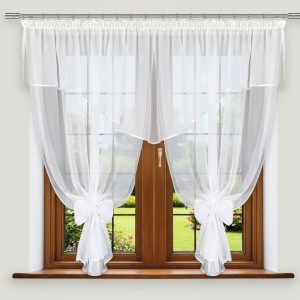 F19 - Firanka z woalu 300 x 150 cm z kokardami