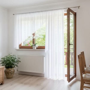 S63 - Firany na okno balkonowe z woalu 400x160 cm, 200x250 cm