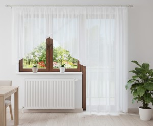 S60 - Firany na okno balkonowe z gipiurą 400x150 cm, 200x250 cm