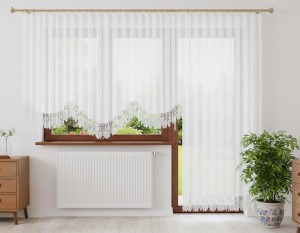 Róża komplet firan na okno i drzwi balkonowe 500 x 150 cm i 200 x 250 cm wzór 2