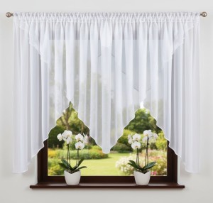 Olga 400 x 150 cm - firana woalowa z lamówką 