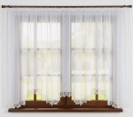 Michalina 400 x 160 cm - Firana woalowa w kolorze białym z gipiurą