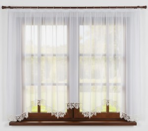 Michalina 400 x 160 cm - Firana woalowa w kolorze białym z gipiurą