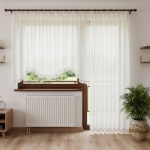 M004 - Firany na okno balkonowe z gipiurą 400 x 160 cm, 200 x 250 cm