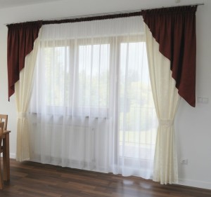 Gałązki Komplet zasłon z firaną 500x250 cm