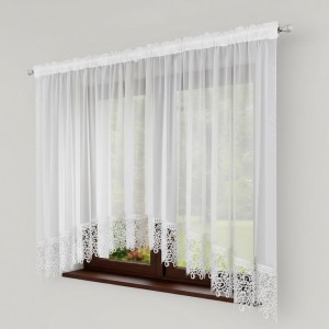 S141 - Gotowa firana z gipiurą 400 x 160 cm  w łuk