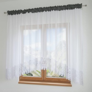 S141 - Gotowa firana z gipiurą 300 x 160 cm  w łuk 
