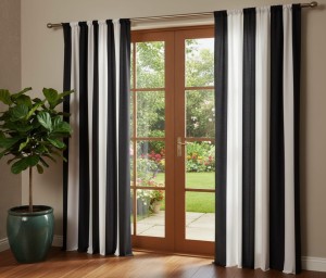 312  Zasłony w pasy 140 x 250cm z taśmą dostępne w 3 kolorach