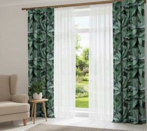 A234 Tkanina zasłonowa na metry liście 150 cm