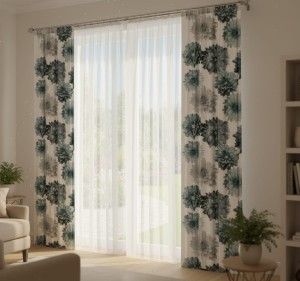 S115 - Gotowy komplet firana 400 x 250 cm + 2 zasłonki na taśmie  140 x 250 cm