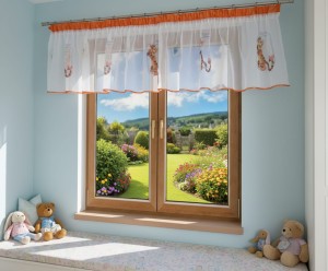 Gotowa firanka dla dzieci lambrekin z Tygryskiem 380 x 50 cm