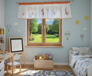 Gotowa firanka dla dzieci lambrekin z Tygryskiem 180 x 50 cm  