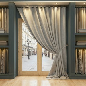 282 - Tkanina zasłonowa ze srebrną nitką na metry szerokość 320 cm - 3 kolory