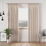 Velveto zasłona krem 140 x 250 cm - do wyboru przelotki, taśma