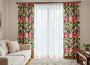Velvet kwiaty tkanina zasłonowa na metry szerokość 150 cm.jpeg