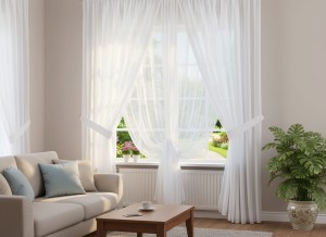 F72 - Firana z woalu białego 400x250 cm