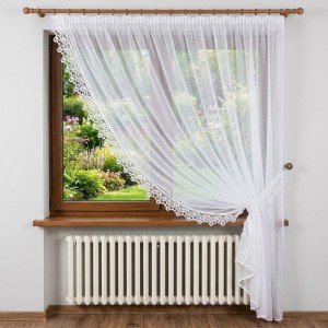 X11 Gotowa firana z woalu kresz z gipiurą 290x250 cm