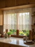 X43 Gotowa firana z gipiurą 220x120 cm do kuchni 