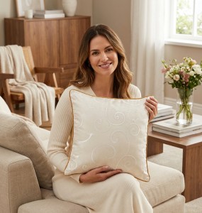 Poszewka dekoracyjna 40x40 cm ecru