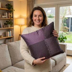 Poszewka dekoracyjna 40 x 40 cm fioletowa