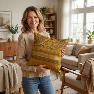 Poszewka dekoracyjna 40 x 40 cm z tkaniny zasłonowej