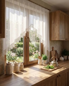 X49 Firana do kuchni 300 x 110 cm