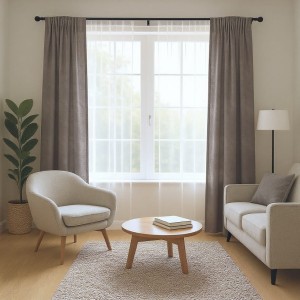 Arin Komplet zasłon z firaną Kryształek błysk 400 x 210 cm - szary