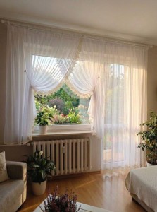 X60 Firany balkonowe 400x165cm, 200x250cm biała z ecru