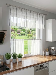 X70 Komplet firanek do kuchni biało czarny