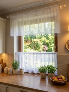 X82 Komplet zazdrostek deszczyk do kuchni 220x50 cm, 100x40 cm - 2 szt. 