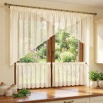 S68 - Gotowa firana z woalu 400 x 120 cm + 2 zazdrostki 100 x 50 cm