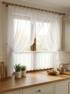 X90 Komplet firan do kuchni z perełkami 300x113 cm, 130x35 cm - 2 szt.
