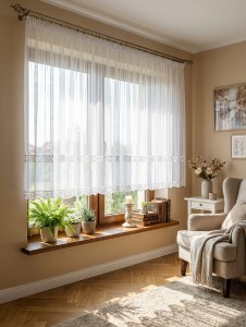 0573/100 Gotowe firany żakradowe taśma grecki wzór  340x180 cm