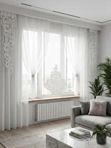 Pola komplet panel z firanami do salonu