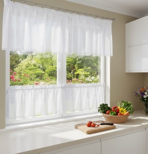 S75 - Komplet kuchenny z zazdrostką 300x70 cm, 130x50 cm - 2 szt