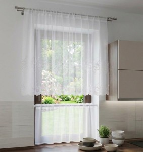 023 Gotowy komplet firan 120x110cm, 120x50 cm