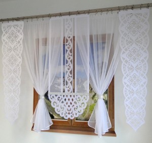 Kether Komplet firan 60x140 cm  - 1 szt , 37x145 cm - 2 szt, firana 145x160 cm - 2 szt  