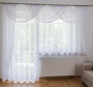 A21 - Firany z lambrekinem na okno i drzwi balkonowe 400x160 cm 200x250 cm 